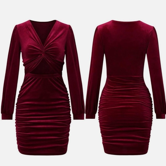 Heila Velvet Long Sleeve Bodycon Dress SZ Large NWOT - Picture 5 of 11